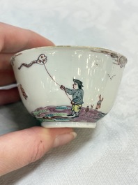 A rare Chinese Dutch-decorated 'The miracle of Zaandam' plate and cup, Qianlong