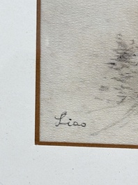 Liao Xinxue 廖新学 (1900-1958): 'Mountainous landscape', ink on silk, 20th C.