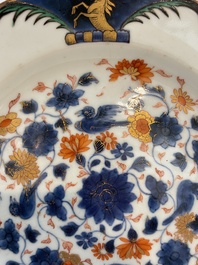 A Chinese Imari-style armorial plate with the arms of Page for the English market, Kangxi, ca. 1718