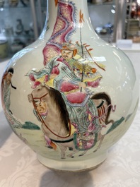 A Chinese famille rose vase with narrative design, Republic