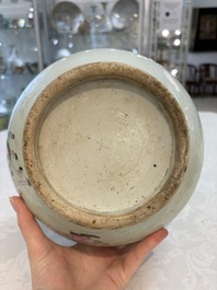 A Chinese famille rose vase with narrative design, Republic