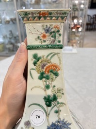 A Chinese famille verte 'zun' vase with floral design, 19th C.