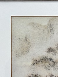 Liao Xinxue 廖新学 (1900-1958): 'Mountainous landscape', ink on silk, 20th C.
