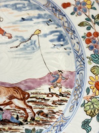 A rare Chinese Dutch-decorated 'The miracle of Zaandam' plate and cup, Qianlong