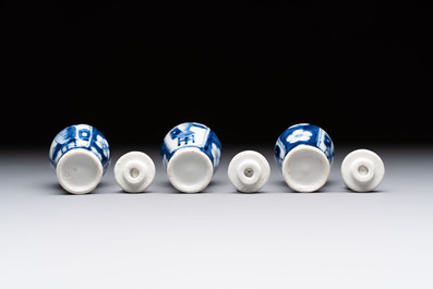 18 Chinese blue and white wares, Kangxi and later