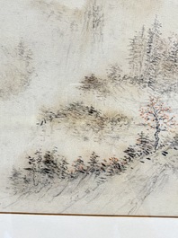 Liao Xinxue 廖新学 (1900-1958): 'Mountainous landscape', ink on silk, 20th C.