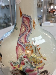 A Chinese famille rose vase with narrative design, Republic