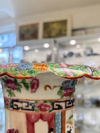 Two Chinese Canton famille rose vases with narrative design, 19th C.