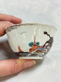 A rare Chinese Dutch-decorated 'The miracle of Zaandam' plate and cup, Qianlong