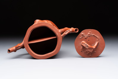 A Chinese Yixing stoneware 'double' teapot, 18th C.