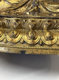An extremely rare and fine Chinese gilt-bronze Buddha, inscribed 大明正統己未金川比丘昌靜捐資命工造, Zhengtong mark and of the period, dated 1439