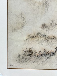Liao Xinxue 廖新学 (1900-1958): 'Mountainous landscape', ink on silk, 20th C.