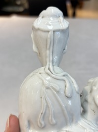 A Chinese Dehua blanc de Chine 'Kuixing' group and a Guanyin, 19th C.