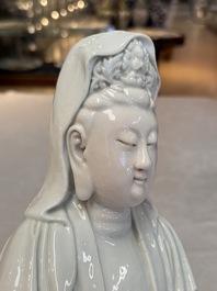 A Chinese white-glazed Guanyin, Kangxi mark, 19th C.