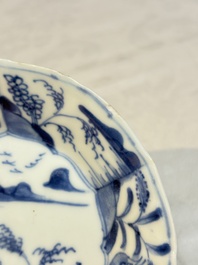 16 Chinese blue and white wares, Kangxi/Yongzheng