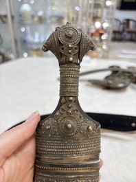 Three Omani Khanjars, one with Rhinoceros horn hilt, 19th C.