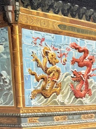 Francis Tsoy (1808-1886): 'Nine-dragon wall', oil on canvas
