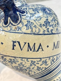 A fine blue and white Antwerp maiolica wet drug jar, 16th C.