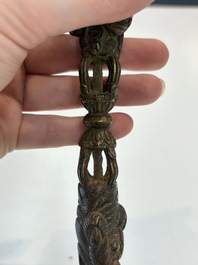 A Sino-Tibetan bronze Bodhisattva, a Thai Buddha and a phurba, 18/19th C.