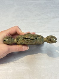 A Chinese archaic bronze horse bell ornament, Western Zhou