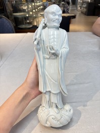 A Chinese Dehua blanc de Chine Damo, Dehua and He Chaozong 何朝宗 mark, 19th C.