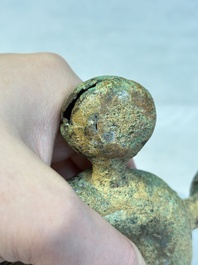 A Chinese archaic bronze horse bell ornament, Western Zhou