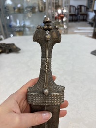 Three Omani Khanjars, one with Rhinoceros horn hilt, 19th C.