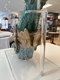 A pair of large Chinese polychrome-glazed fish-form roof tiles, 19th C.