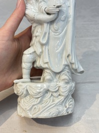 A Chinese Dehua blanc de Chine 'Kuixing' group and a Guanyin, 19th C.