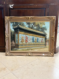 Francis Tsoy (1808-1886): 'Nine-dragon wall', oil on canvas