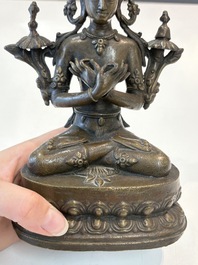A Sino-Tibetan bronze Bodhisattva, a Thai Buddha and a phurba, 18/19th C.