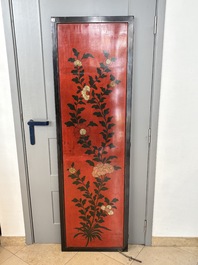 A Chinese Coromandel lacquered four-panel folding screen with mountainous landscapes, 17/18th C.