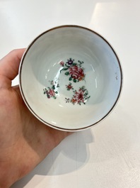 A Chinese famille rose 22-piece tea service with floral design, Qianlong