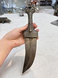 Three Omani Khanjars, one with Rhinoceros horn hilt, 19th C.