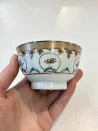 A Chinese famille rose 22-piece tea service with floral design, Qianlong