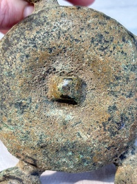 A Chinese archaic bronze horse bell ornament, Western Zhou