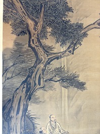 In the manner of Li Gonglin 李公麟 (1049-1106): 'Sages and servant under the tree', ink and colour on silk