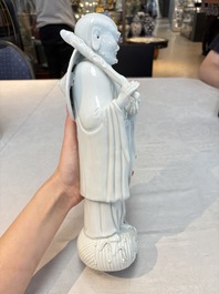 A Chinese Dehua blanc de Chine Damo, Dehua and He Chaozong 何朝宗 mark, 19th C.