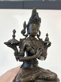 A Sino-Tibetan bronze Bodhisattva, a Thai Buddha and a phurba, 18/19th C.