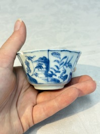 16 Chinese blue and white wares, Kangxi/Yongzheng