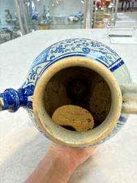 A fine blue and white Antwerp maiolica wet drug jar, 16th C.