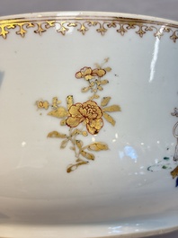 A Chinese famille rose armorial tureen and cover with the arms of van Beeftingh for the Dutch market, Qianlong