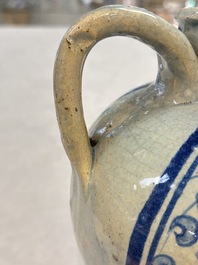 A fine blue and white Antwerp maiolica wet drug jar, 16th C.