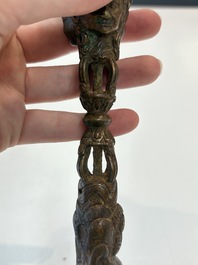 A Sino-Tibetan bronze Bodhisattva, a Thai Buddha and a phurba, 18/19th C.