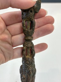 A Sino-Tibetan bronze Bodhisattva, a Thai Buddha and a phurba, 18/19th C.