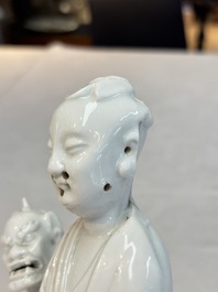 A Chinese Dehua blanc de Chine 'Kuixing' group and a Guanyin, 19th C.