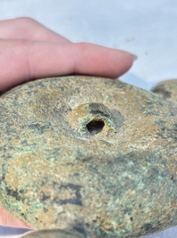 A Chinese archaic bronze horse bell ornament, Western Zhou