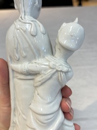 A Chinese Dehua blanc de Chine 'Kuixing' group and a Guanyin, 19th C.