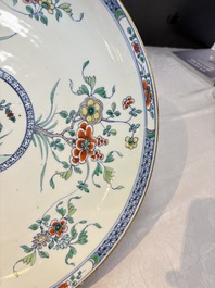 A Chinese doucai dish with floral design, Kangxi
