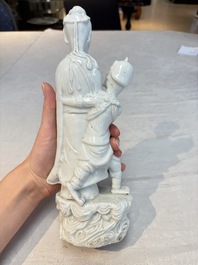 A Chinese Dehua blanc de Chine 'Kuixing' group and a Guanyin, 19th C.